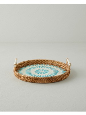 English Home Florence Rattan Tepsi 28 cm Kahverengi