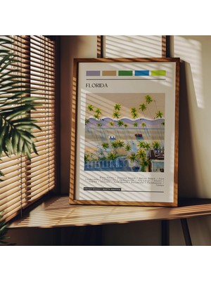 1001 Fark Tanıtım Travel Art Çerçevesiz Poster, Modern Dekoratif Çerçevesiz Poster, Tablo, Florida,