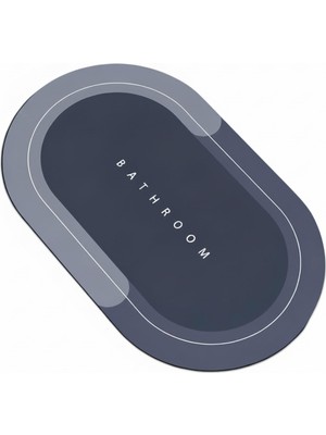 1001 Su Emici Banyo Paspası, Hızlı Kuruyan Kaymaz Kauçuk Tabanlı Oval Paspas, Banyo Mutfak ve Lavabo