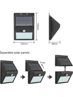 DS LLC Su Geçirmez 20 LED Solar Aydınlatma | Dış Mekan Için Pır Hareket Sensörü Ile Akıllı Iş�