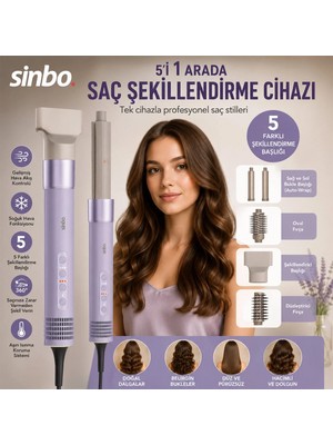 DS LLC Sinbo Saç Şekillendirme Cihazı - 5 Başlıklı - 3 Kademeli Hız ve Sıcaklık Ayarı