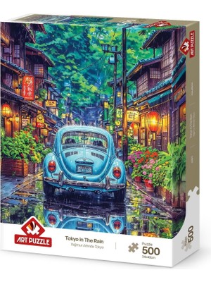 1001 Art Puzzle Yağmur Altında Tokyo 500 Parça Puzzle