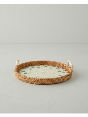 English Home Celina Rattan Tepsi 28 cm Kahverengi