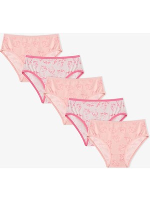 Penti Kız Çocuk Pembe Flying Unicorn Desenli 5'li Slip Külot