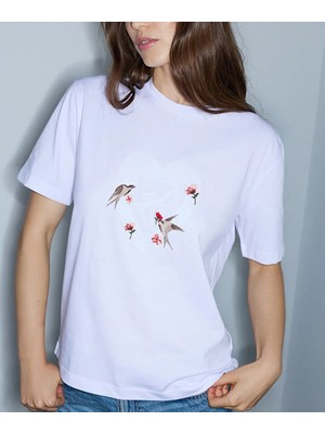 İpekyol Monogram Nakışlı Tişört IW6260070172002