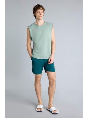 DeFacto Regular Fit File Astarlı Kısa Boy Deniz Şortu B7255AX26HS