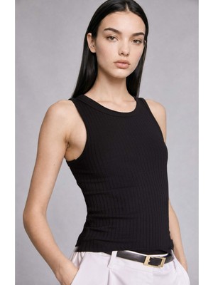 DeFacto Slim Fit Bisiklet Yaka Fitilli Kaşkorse Atlet E0003AX26AU