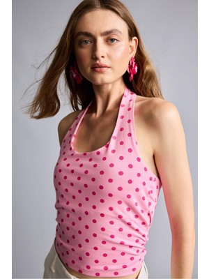 DeFacto Pamuklu Slim Fit Puantiye U Yaka Atlet I4048AX26SM