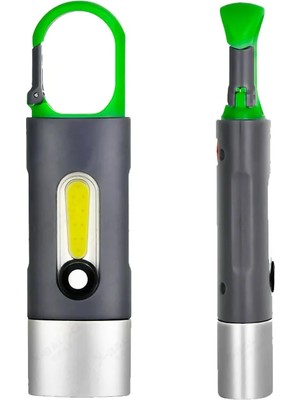 1001 Telvesse 4 Modlu Şarjlı El Feneri Cob LED USB Kamp Outdoor Avcılık Lambası Kancalı 400 Lümen