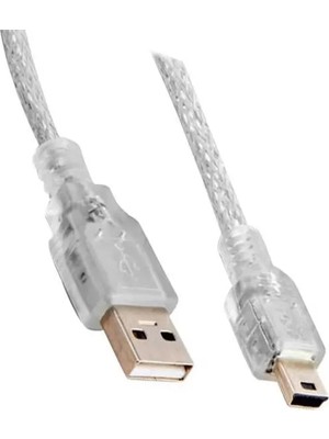 Motto Ticaret Powermaster USB 2.0 Şeffaf 3 Metre Mini 5 Pin Kablo