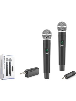 Skygo Uhf Kablosuz 2 Mikrofonlu Set 6.35 mm Siyah HDX2802
