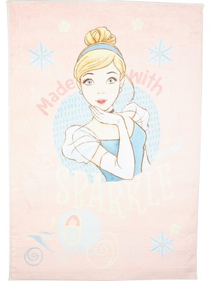 1001 Taç Cindirella Sparkle Lisanslı Karakter BASKILI%100 Polyester Halı, Çok Renkli, 80X120 cm