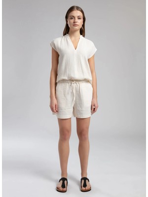 Lee Cooper Bej Kadın %100 Pamuk Şort 252 Lcf 221008 Tracy Bej