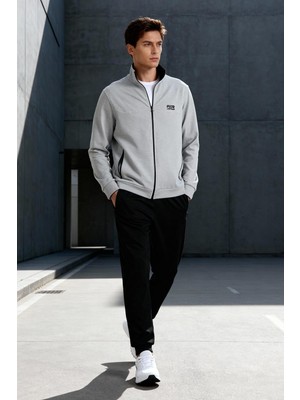 Air Jones Hugo Gri Melanj - Siyah Jogger Erkek Eşofman Takım - 85198