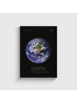 Domirus Nasa - Earth Tablo Çerçeveli Poster Duvar Dekorasyonu