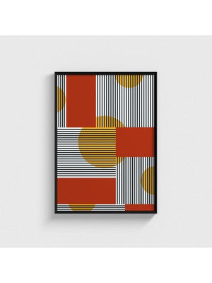 Domirus Geometrik Şekiller 3 Tablo Çerçeveli Poster Duvar Dekorasyonu