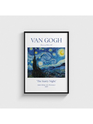 Domirus Van Gogh - The Starry Night Tablo Çerçeveli Poster Duvar Dekorasyonu