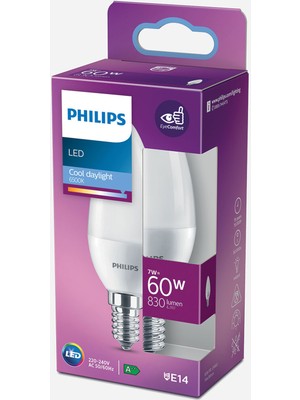 Philips B 38 60 W Gün Işığı Top E14 Duy LED Ampul (4'li Paket)