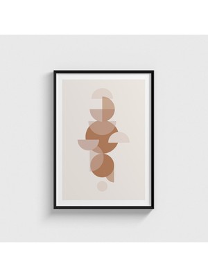 Domirus Geometrik Yuvarlaklar 3 Tablo Çerçeveli Poster Duvar Dekorasyonu