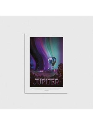 Domirus Nasa - Experience The Mighty Auroras Of Jupiter Poster Çerçevesiz Duvar Dekorasyonu