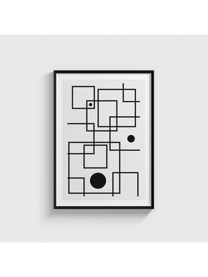 Domirus Soyut Geometrik Çizgiler Tablo Çerçeveli Poster Duvar Dekorasyonu