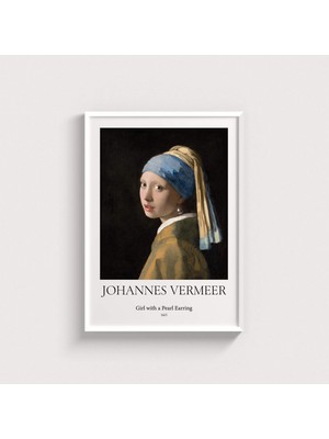 Domirus Johannes Vermeer - Girl With A Pearl Earring Tablo Çerçeveli Poster Duvar Dekorasyonu