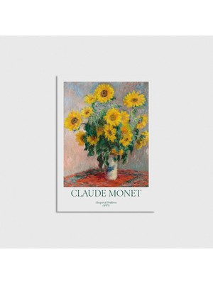 Domirus Claude Monet - Bouquet Of Sunflowers Poster Çerçevesiz Duvar Dekorasyonu