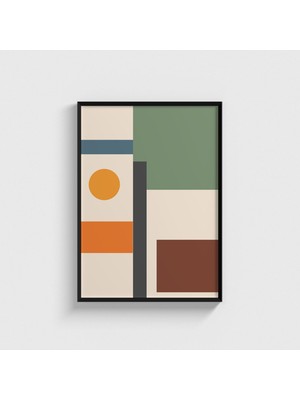 Domirus Geometrik Bloklar 1 Tablo Çerçeveli Poster Duvar Dekorasyonu