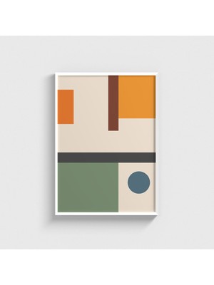 Domirus Geometrik Bloklar 2 Tablo Çerçeveli Poster Duvar Dekorasyonu