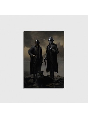 Domirus Daft Punk x The Weeknd: Starboy Ikonik Portre Tablosu Poster Çerçevesiz Duvar Dekorasyonu