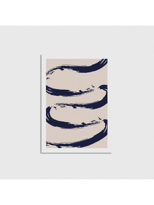 Domirus Mavi Çizgiler Desen 2 Poster Çerçevesiz Duvar Dekorasyonu