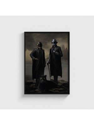 Domirus Daft Punk x The Weeknd: Starboy Ikonik Portre Tablosu Tablo Çerçeveli Poster Duvar Dekorasyonu