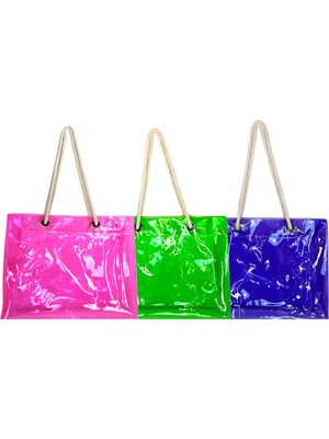 Çınarteks Neon Şeffaf Plaj Çantası (2'li Paket)