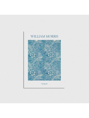 Domirus William Morris - Blue Marigold Poster Çerçevesiz Duvar Dekorasyonu