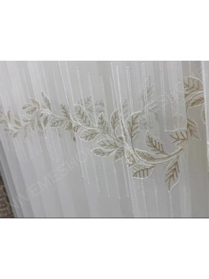 Nivemes Home Nivemeshome 2572 Eylülzade Gold Detay 1/2,5  Pileli Tül Perde Apm