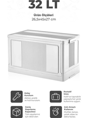 Kitchen Life Tekli Istiflenebilir Portatif Katlanabilir Çok Amaçlı Organizer Dolap-Mutfak Banyo Dolabı
