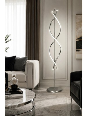 Legacy Tornado Gri Renk Gün Işığı Ledli Modern Tasarım Salon - Yatak Odası LED Lambader
