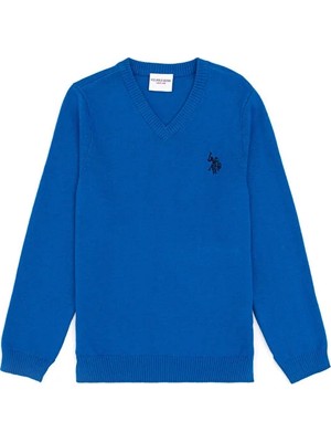 U.S. Polo Assn. Erkek Çocuk Kobalt Basic V Yaka Kazak 50294200-VR077