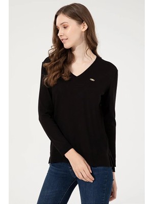 U.S. Polo Assn. Siyah Kadın Kazak
