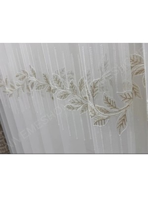 Nivemes Home Nivemeshome 2572 Eylülzade Gold Detay 1/2,5  Pileli Tül Perde Apm