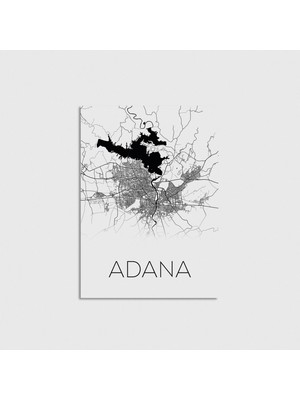 Domirus Adana Şehir Haritası Poster Çerçevesiz Duvar Dekorasyonu