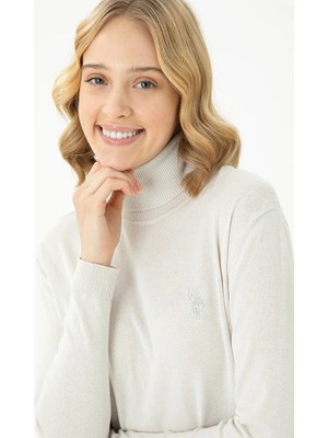 U.S. Polo Assn. Kadın Taş Balıkçı Yaka Basic Kazak 50269012-VR049