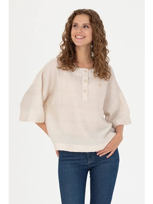 U.S. Polo Assn. Kadın Taş Kısa Kollu Gömlek 50264176-VR049