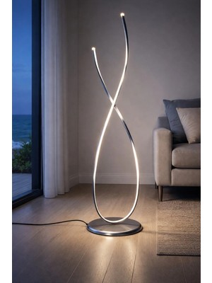Legacy Marsel Gri Renk Gün Işığı Ledli Modern Tasarım Salon - Yatak Odası LED Lambader