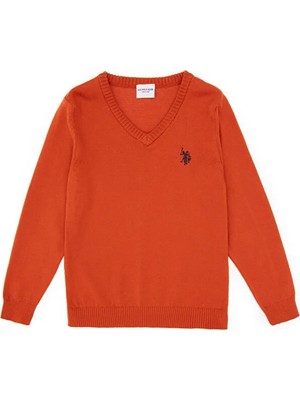 U.S. Polo Assn. Erkek Çocuk Kobalt Basic V Yaka Kazak 50294200-VR077