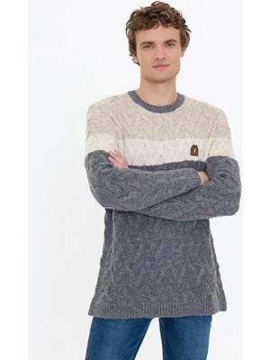 U.S. Polo Assn. Erkek Gri Melanj Triko Kazak