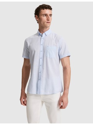 Pierre Cardin Erkek Açık Mavi Regular Fit Kısa Kollu Gömlek 50320916-VR003