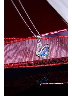 Innuendo Jewelry 925 Ayar Gümüş Mavi Kuğu Kolye