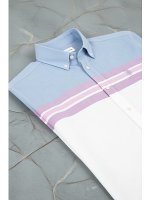 U.S. Polo Assn. Erkek Koyu Mavi Gömlek Desenli 50283802-VR032