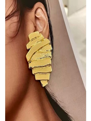 Kadın Küpe Düzensiz Şerit Model 5 cm Küpe